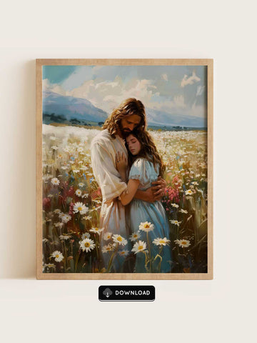 Jesus & Woman – Gentle Embrace