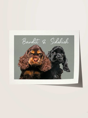 Custom Pet Portrait (2+ Pets) – Oil Painting Style