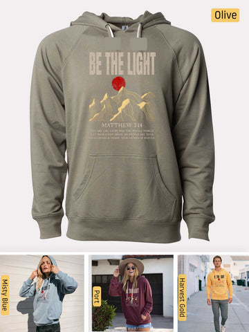 Be the Light - Matthew 5:14 - Lightweight, Unisex, Slim-Fit, Terry Loopback Hoodie