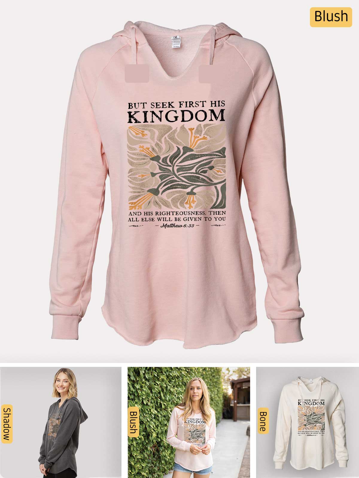 a women's pink hoodie with a picture of a dragon on it