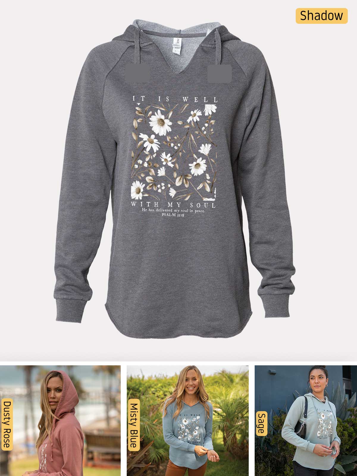 a women's hoodie with a picture of flowers on it