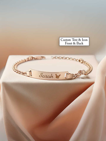 Baby Curb Chain Name 6.5mm Bar Bracelet – For Baptism, Communion & Confirmation