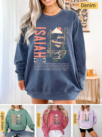 Pass Through Deep Waters, Firefighter - Isaiah 43:2-3 - Medium-heavyweight, Unisex Sweatshirt