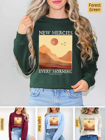 His Mercies are New Every Morning - Lamentations 3:22-23 - Medium-heavyweight, Unisex Sweatshirt