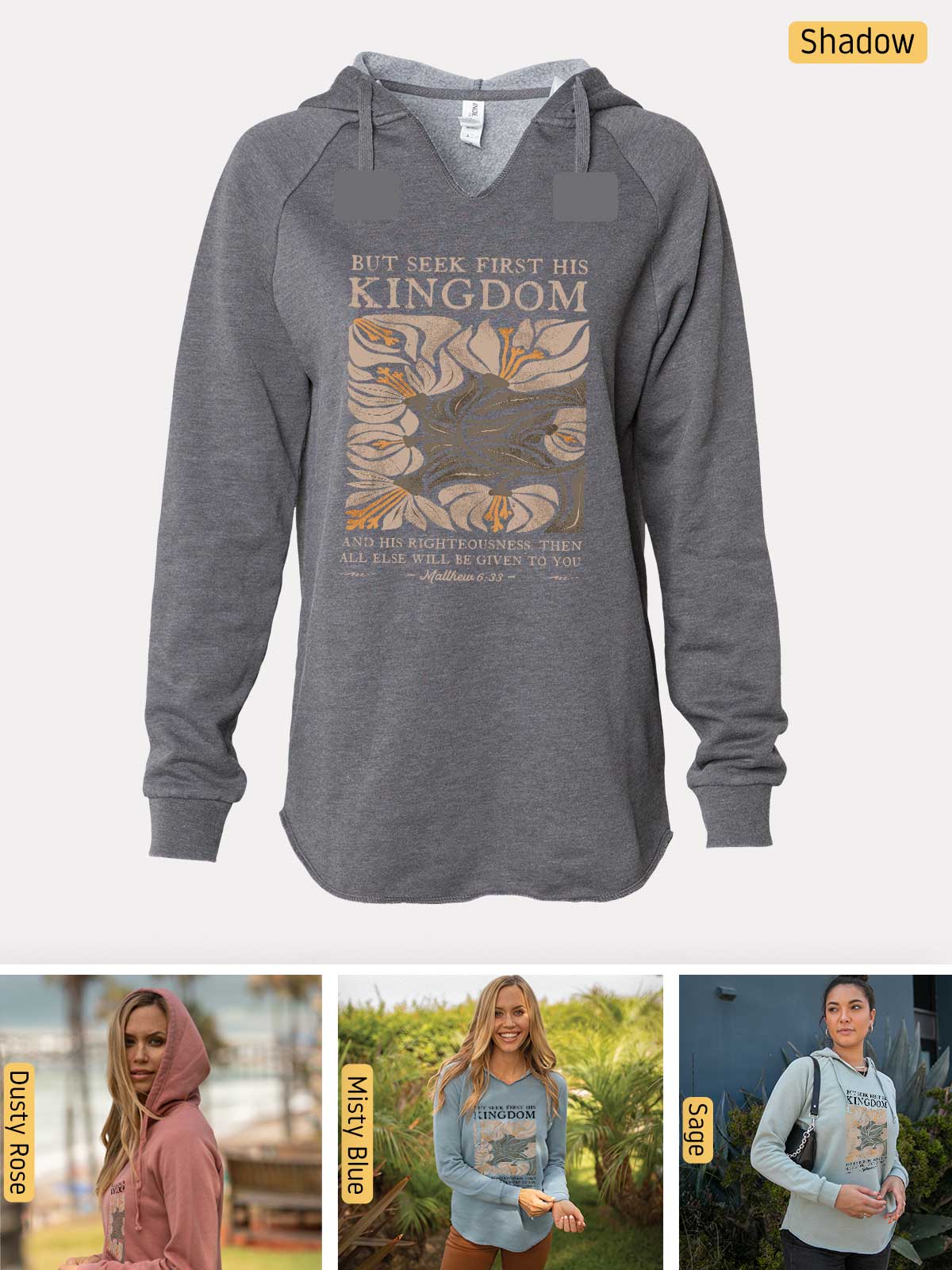 a women's hoodie with a picture of a woman wearing a hoodie