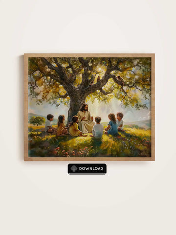 Jesus Teaching Children Under the Tree