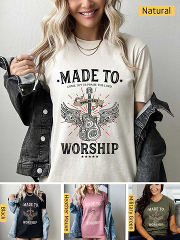 Made to Worship - Psalm 95:1 - Lightweight, Unisex T-Shirt