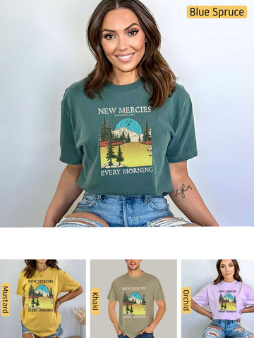 His Mercies are New Every Morning - Lamentations 3:22-23 - Medium-weight, Unisex T-Shirt