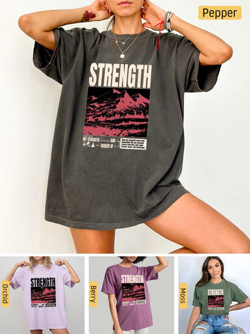 Strength, I Lift My Eyes to the Mountains - Psalm 121: 1-2 - Medium-weight, Unisex T-Shirt