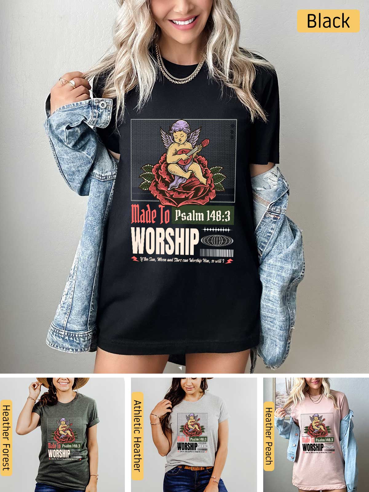 a woman wearing a t - shirt with a picture of a woman on it