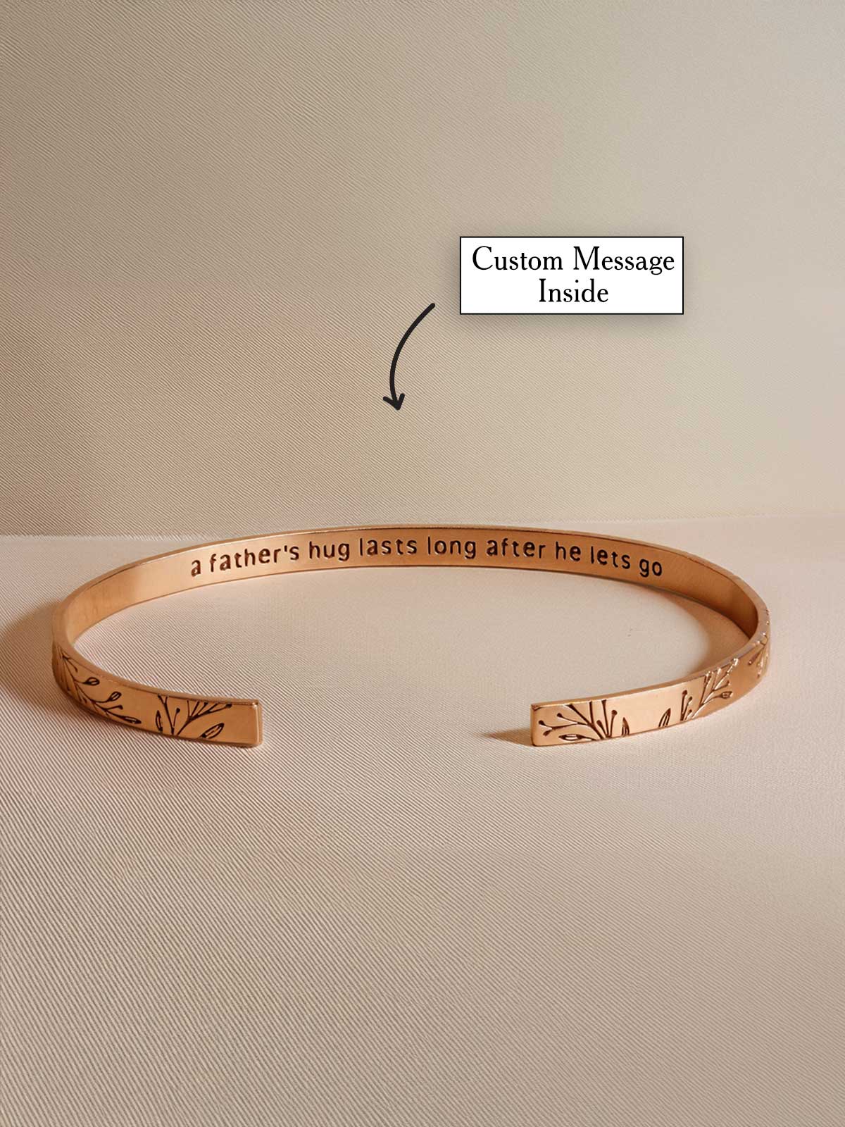 a bracelet that has a message on it