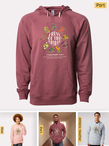 Fruits of the Spirit - Galatians 5:22-23 - Lightweight, Unisex, Slim-Fit, Terry Loopback Hoodie