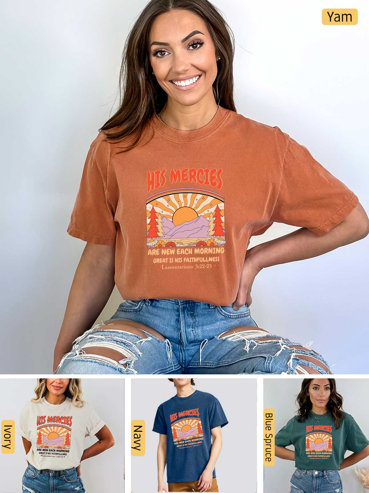 a collage of photos of a woman wearing a t - shirt