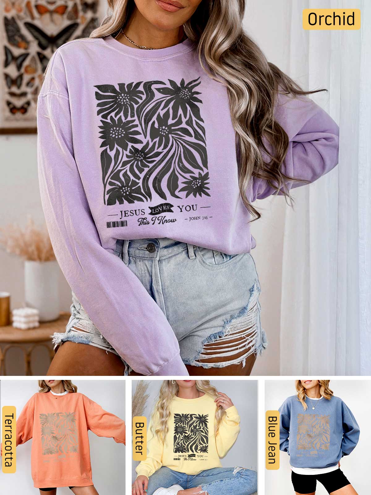 a collage of photos of a woman wearing a sweatshirt and shorts