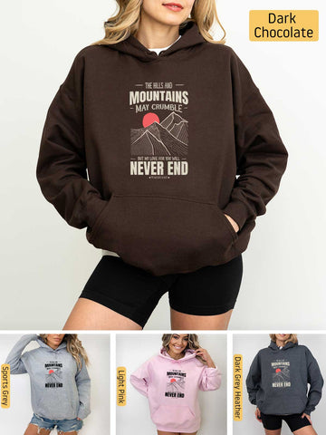 Mountains may Crumble, My Love Endures Forever - Isaiah 54:10 - Medium-heavyweight, Unisex Hoodie