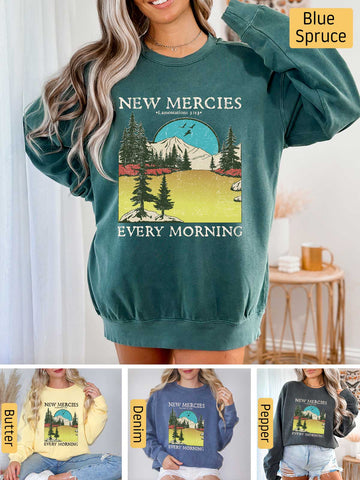 His Mercies are New Every Morning - Lamentations 3:22-23 - Medium-heavyweight, Unisex Sweatshirt